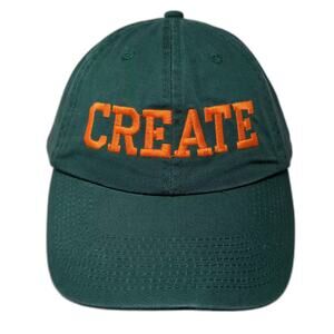 Fahrenheit Baseball Cap Green Orange Hat OS CREATE Adjustable Slideback Cotton